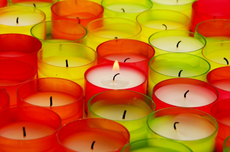 Candles colorful shining