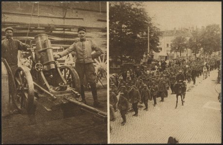 Een Minenwerfer op de Duitschers te Metzeral (Elzas bij Munster) veroverd. - I, Bestanddeelnr 158-1884