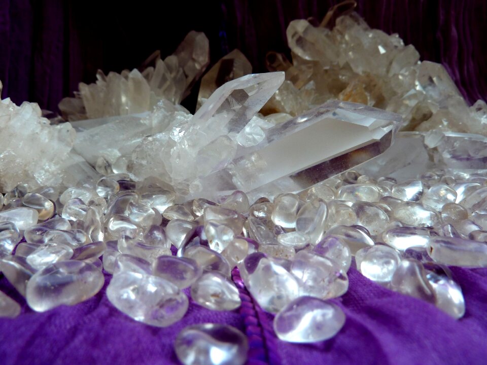 Chunks of precious stones glassy transparent