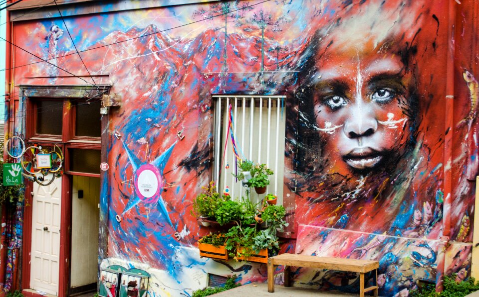 Graffiti painting wall