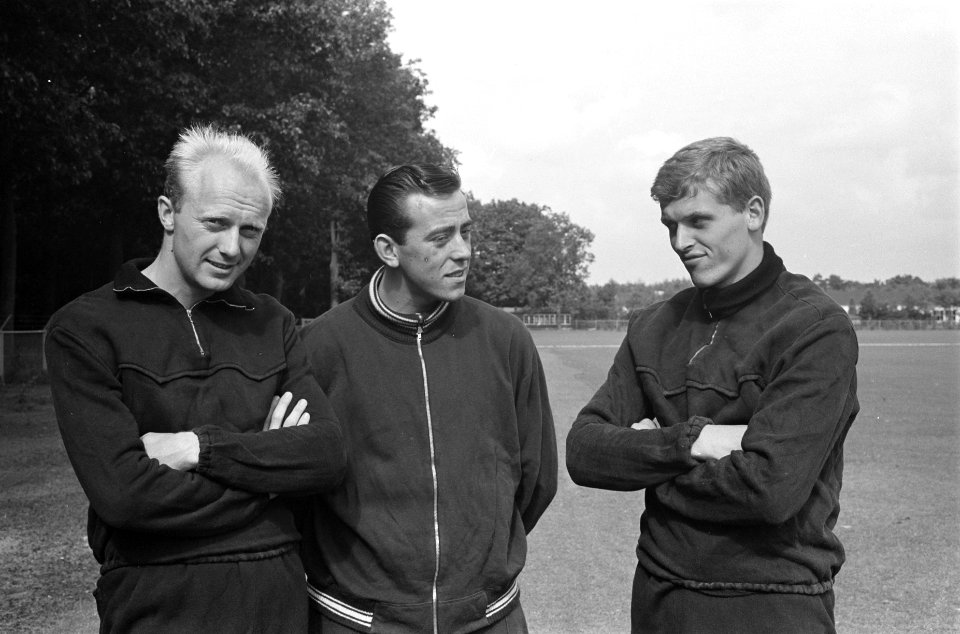 Eerste centrale training Nederlands elftal, v.l.n.r. Kruiver, Schrijvers en Keiz, Bestanddeelnr 914-2289