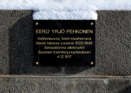 Eero Yrjö Pehkonen Plaque Oulu 20180325