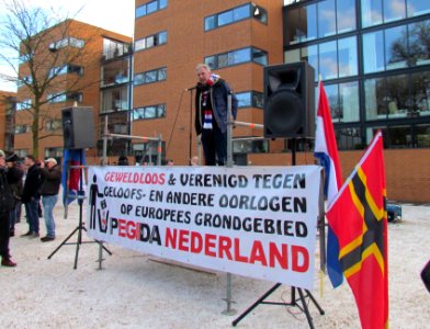 Edwin Wagensveld op PEGIDA-demonstratie