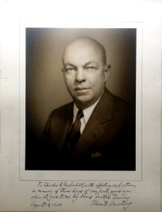 Edwin H. Armstrong portrait by Florian Bachrach, with autographed dedication to Charles R. Underhill, August 18, 1950 - New England Wireless & Steam Museum - East Greenwich, RI - DSC06641
