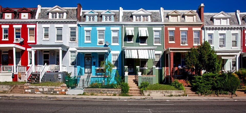 Cities urban row houses photo