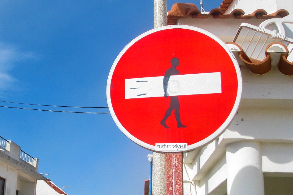 Street sign summer surfboard