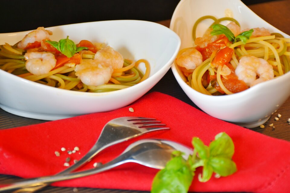 Pasta starter scampi