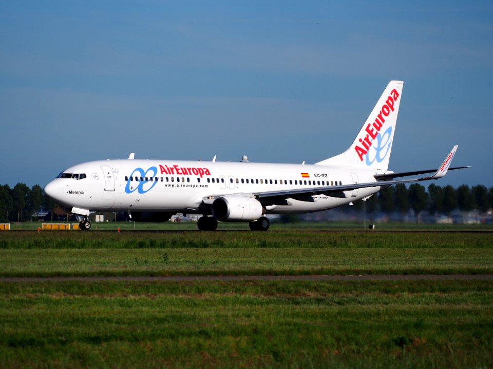 EC-IDT Air Europa Boeing 737-86Q(WL) takeoff from Schiphol (AMS - EHAM), The Netherlands, 11june2014, pic-2