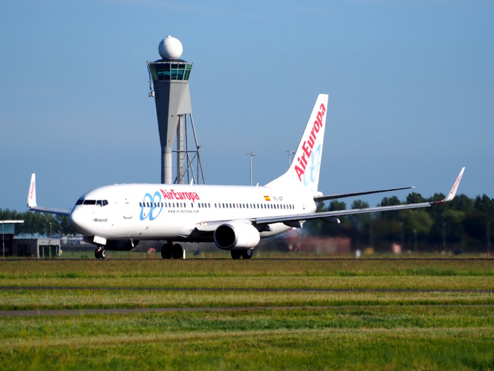 EC-IDT Air Europa Boeing 737-86Q(WL) takeoff from Schiphol (AMS - EHAM), The Netherlands, 11june2014, pic-1