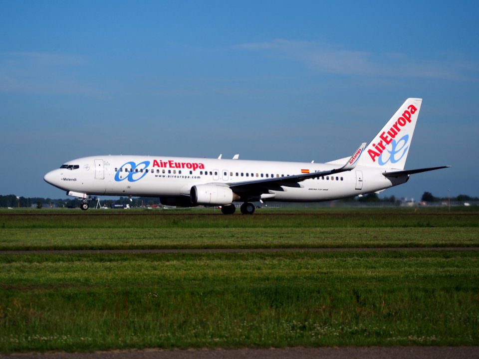 EC-IDT Air Europa Boeing 737-86Q(WL) takeoff from Schiphol (AMS - EHAM), The Netherlands, 11june2014, pic-3