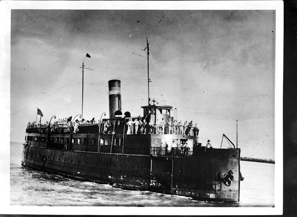 Een Amerikaans troepentransportschip, Bestanddeelnr 935-1350