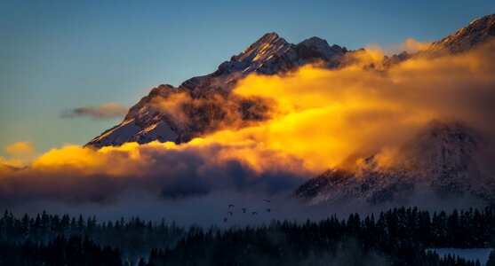 Clouds alp landscape