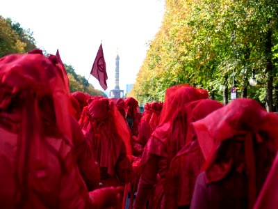 Extinction Rebellion Week Berlin Red Rebel Brigade on the Straße des 17. Juni 2019-10-07 13