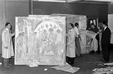 Expositie Russische kunstschatten te Den Haag , een van schilderijen, Bestanddeelnr 919-4823