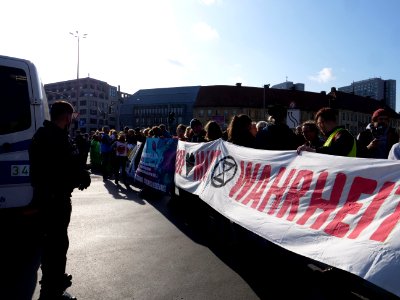 Extinction Rebellion blockade Mühlendammbrücke 2019-10-09 15