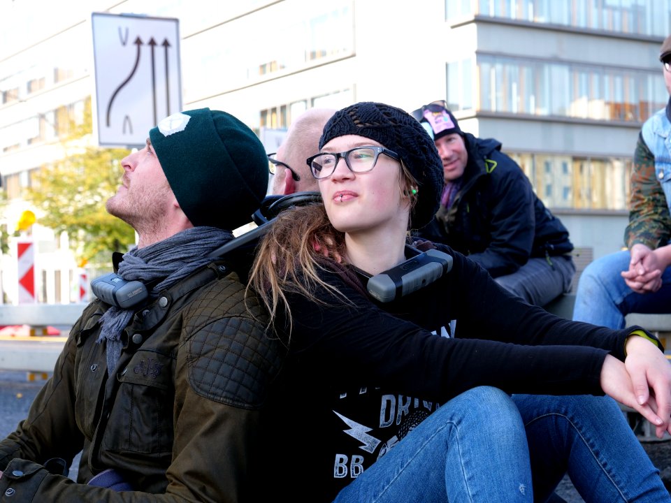 Extinction Rebellion blockade Mühlendammbrücke 2019-10-09 13