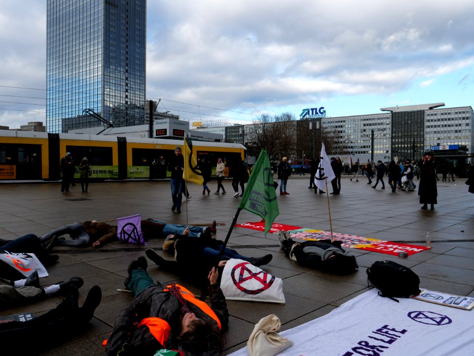 Extinction Rebellion Die-in at the Alexanderplatz 09-02-2019 07