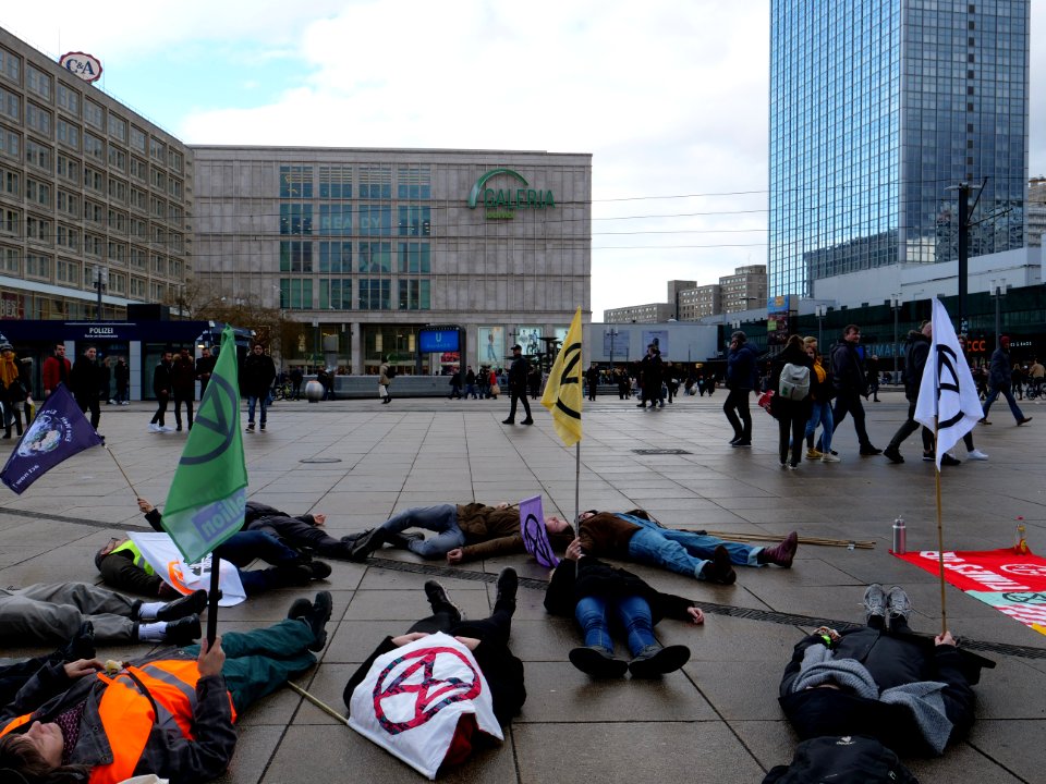 Extinction Rebellion Die-in at the Alexanderplatz 09-02-2019 12