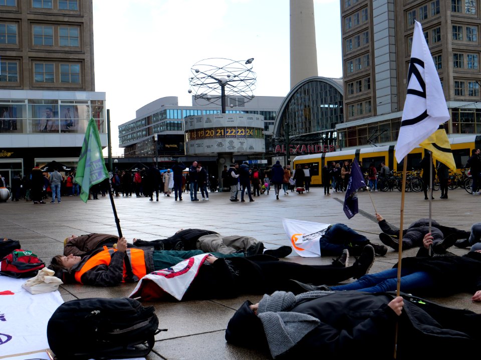 Extinction Rebellion Die-in at the Alexanderplatz 09-02-2019 10