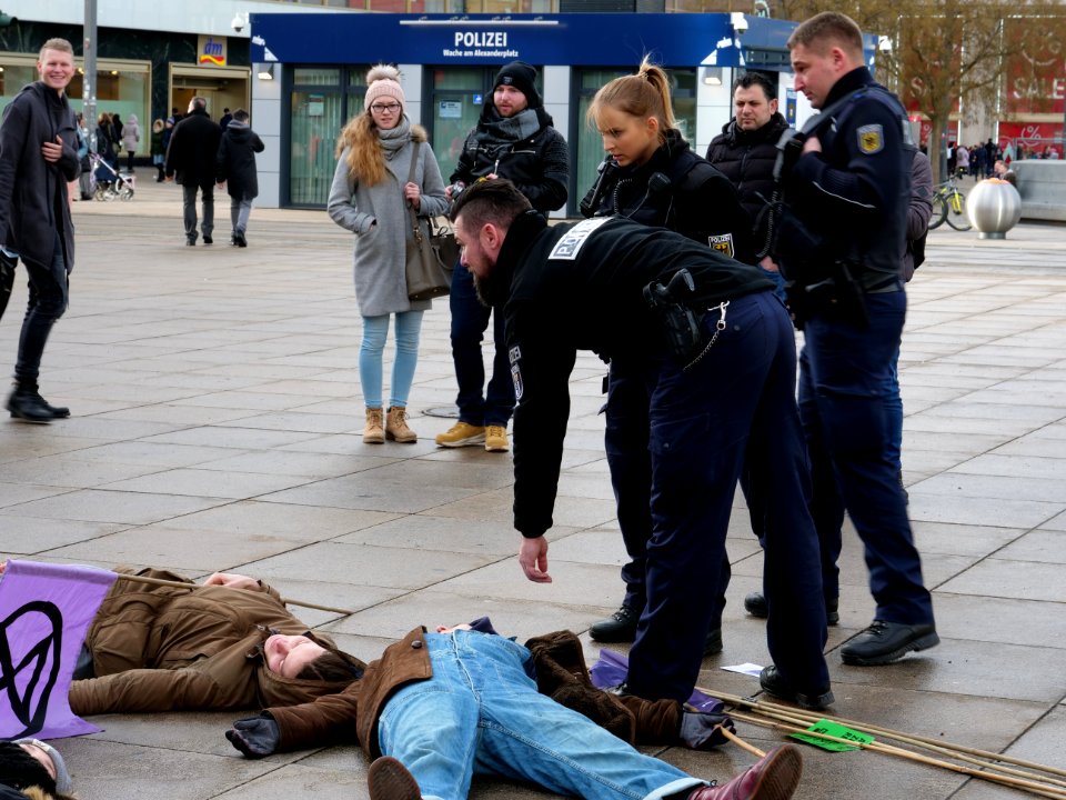 Extinction Rebellion Die-in at the Alexanderplatz 09-02-2019 15