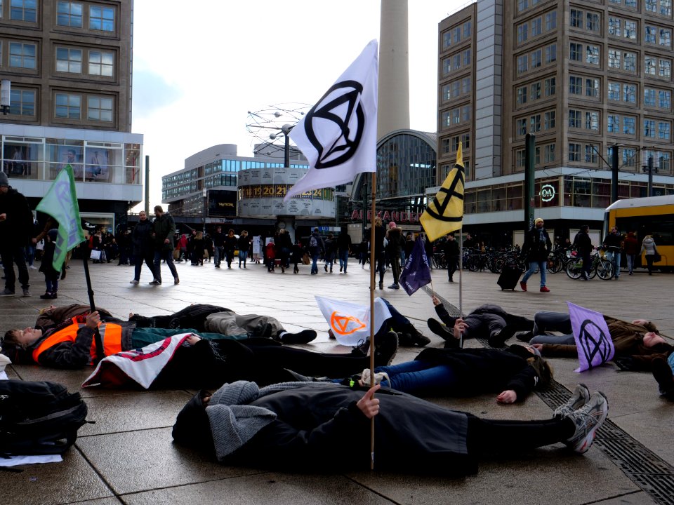 Extinction Rebellion Die-in at the Alexanderplatz 09-02-2019 05