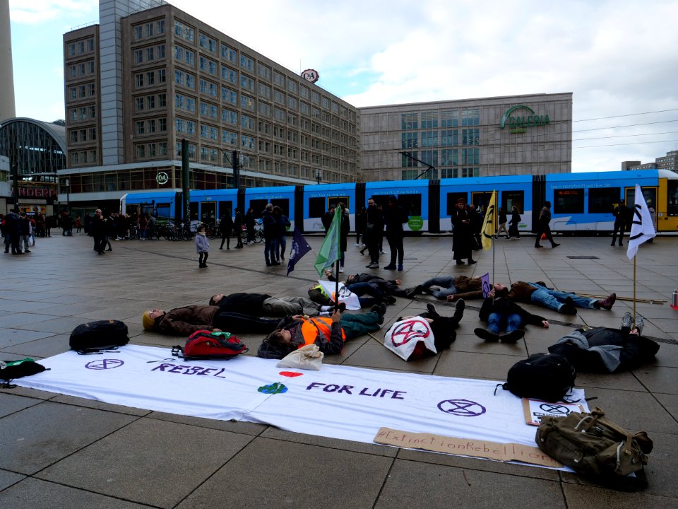Extinction Rebellion Die-in at the Alexanderplatz 09-02-2019 11