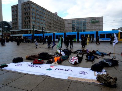 Extinction Rebellion Die-in at the Alexanderplatz 09-02-2019 11
