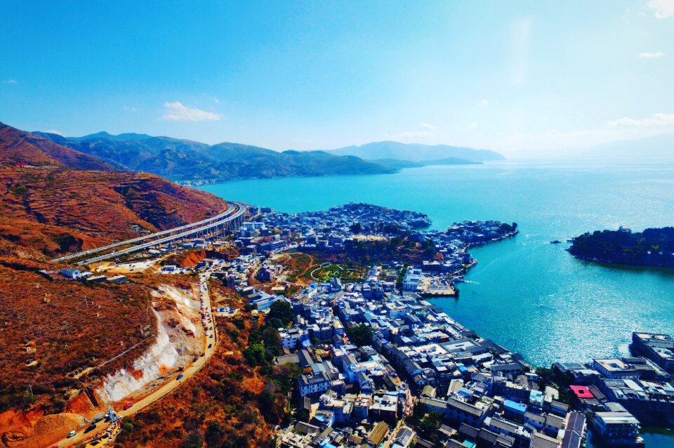 The water aerial scenery