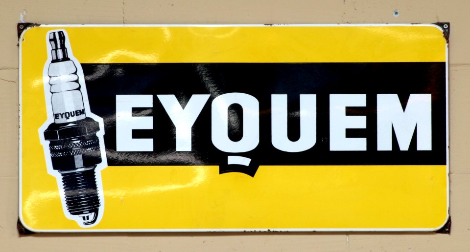 EYQUEM, Enamel advert sign at the den hartog ford museum pic-024