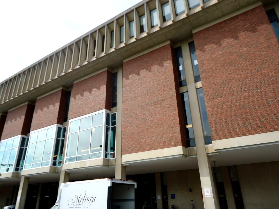 Exterior view of building at the University of Rochester