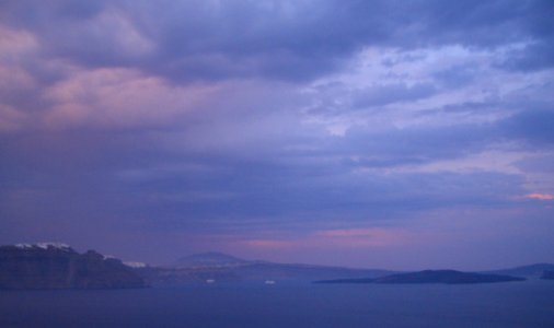 Evening sky on the caldera Oia photo