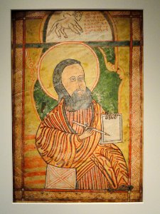 Evangelist Portrait of Saint Luke, Single Leaf from a Gospel Book, about 1440-1480 AD, Central Ethiopia, ink and tempera on vellum - Cleveland Museum of Art - DSC08422