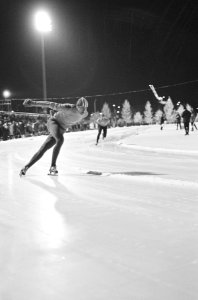 Europese Schaatskampioenschappen te Lathi, Finland, Rudi Liebrechts in aktie, Bestanddeelnr 920-0265