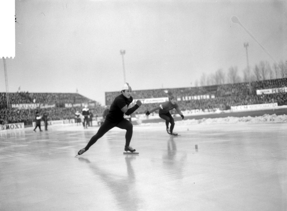 Europese Schaatskampioenschappen te Deventer, Stiansen (Noorwegen) in aktie, Bestanddeelnr 918-7071