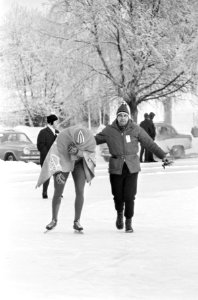 Europese Schaatskampioenschappen te Lathi, Finland, Kees Verkerk in aktie, Bestanddeelnr 920-0269