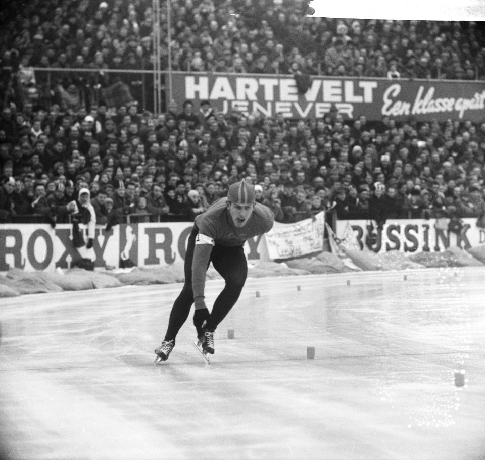 Europese Schaatskampioenschappen te Deventer, Johnny Nilson (Zweden) in aktie, Bestanddeelnr 918-7124