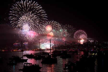 Evening night harbour photo