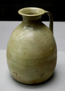 Ewer with handle, Sanage ware, Heian period, 900s AD, ceramic with green glaze - Tokyo National Museum - Ueno Park, Tokyo, Japan - DSC08817