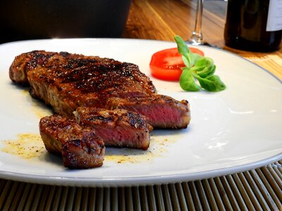 Eat food beef steak