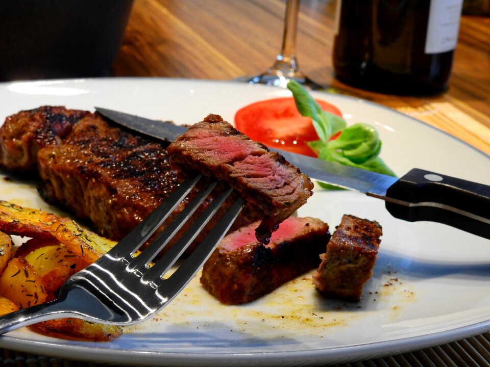 Eat food beef steak
