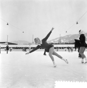 Europese schaatskampioenschap schoonrijden te Garmisch, Sjoukje Dijkstra in acti, Bestanddeelnr 910-9992