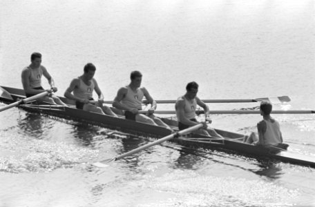 Europese roeikampioenschappen op de Bosbaan, training Italie 4 met stuurman, Bestanddeelnr 916-7299