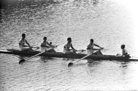 Europese roeikampioenschappen op de Bosbaan, training Duitsland 4 met stuurman, Bestanddeelnr 916-7298