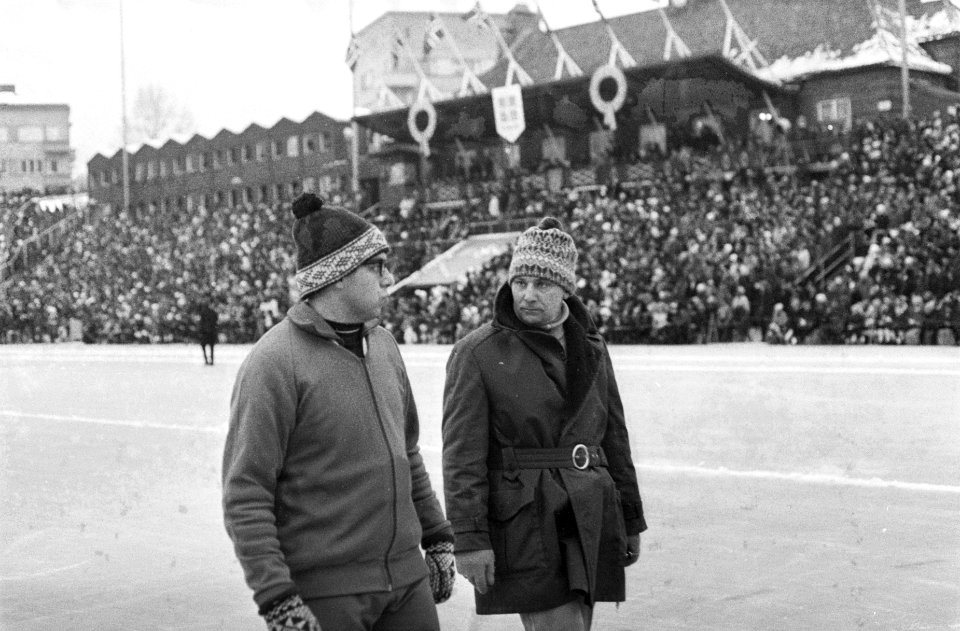 Europese Schaatskampioenschappen te Oslo, Wim de Graaff met Anton Huiskes, Bestanddeelnr 921-0272