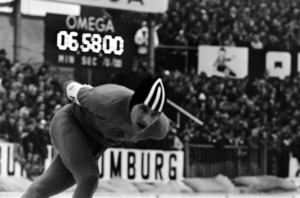 Europese Schaatskampioenschappen Deventer, Kees Verkerk aktie, Bestanddeelnr 918-7054