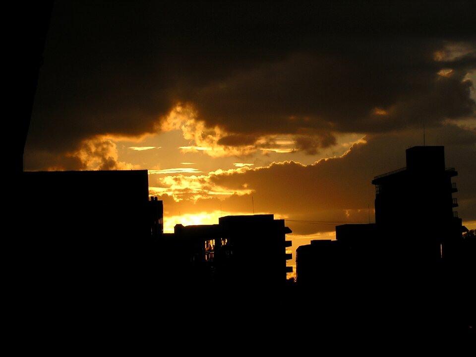 Sunset evening glow a flaming sunset