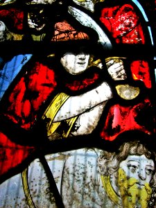Execution, stained glass, Great Malvern