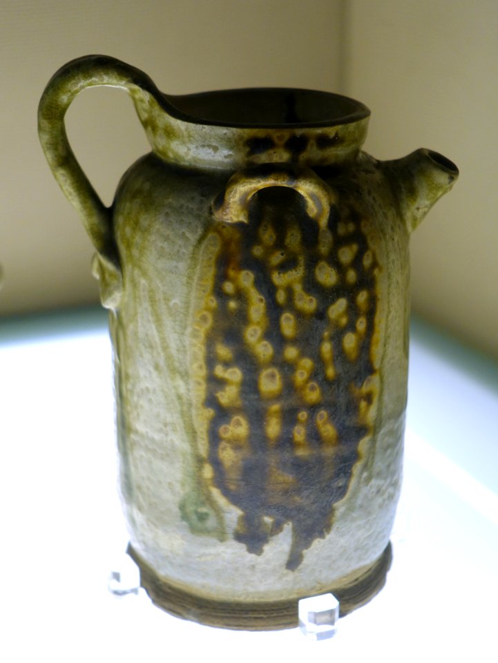 Ewer, China, from Qiong kiln, unearthed from Qinglai, Sichuan, Tang dynasty, 618-907 AD, blue-glazed ceramic - Sichuan Provincial Museum - Chengdu, China - DSC04230