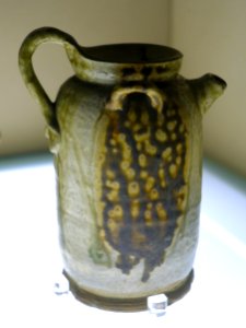 Ewer, China, from Qiong kiln, unearthed from Qinglai, Sichuan, Tang dynasty, 618-907 AD, blue-glazed ceramic - Sichuan Provincial Museum - Chengdu, China - DSC04230