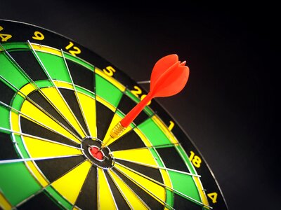 Dartboard aim focus photo